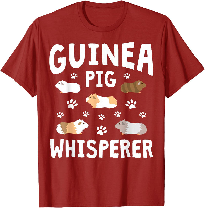 Guinea Pig Lover Apparel For Mom Women Girls Guinea Pig Whisperer Mom Girl Women Funny Guinea Pig Lover T-Shirt - Cranberry Red