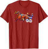 Sports Horse Race and Harness Racing T-shirt T-Shirt - Cranberry Red