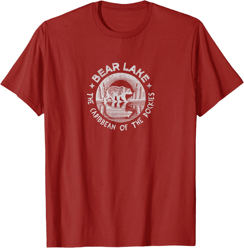 Bear Lake The Caribbean Of The Rockies Utah Idaho Bear Lake Vintage The Caribbean Of The Rockies Utah Idaho T-Shirt - Cranberry Red