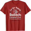 Vintage Cedar Rapids Iowa Rabbits Defunct Baseball Team T-Shirt in Cranberry Red