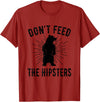 Funny Trendy Tee Shirts Apparel Don't Feed The Hipsters - Bear T-Shirt T-Shirt - Cranberry Red