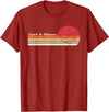 Retro Sunset Brook Trout Salmon Fisherman Designs Angler Catch & Release Trout Fly Fishing Vintage Distressed T-Shirt - Cranberry Red