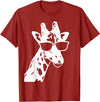 We Love Giraffes - Apparel & Gifts Giraffe with Sunglasses Funny Gift T-Shirt - Cranberry Red
