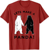 Make Panda Apparel Lets Make A Panda Tee, Funny Bear Graphic T-Shirt T-Shirt - Cranberry Red