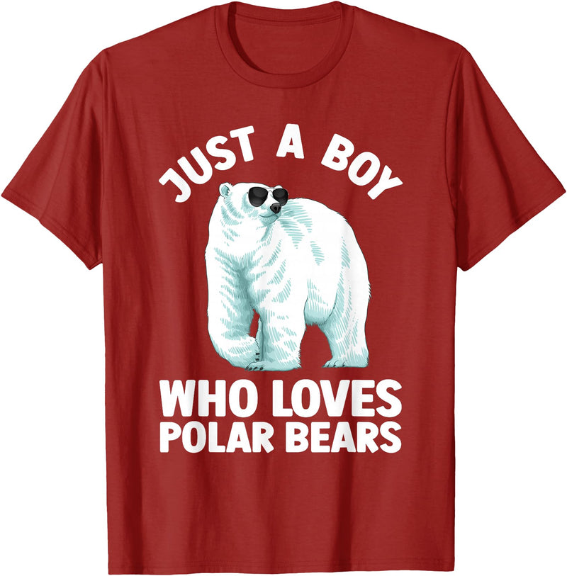 Polar Bear Gift Polar Bear Accessories & Stuff Cute Polar Bear Design For Men Boys Arctic Polar Bear Lover T-Shirt - Cranberry Red