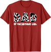 funny saying Gifts for Family Members and more Dad of the Birthday Girl Cow Print Cow Pattern T-Shirt - Cranberry Red