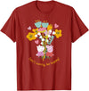 Peppa Pig Don't Worry Be Happy Floral Logo T-Shirt - Cranberry Red