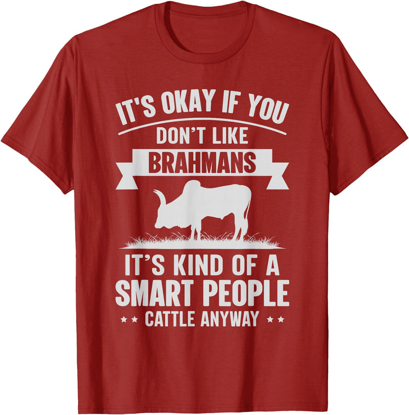 Funny Brahmans Gift for Men & Rancher Smart People Cattle Farmer - Cow Breeds Brahmans T-Shirt - Cranberry Red