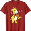 Awesome Violinists Designs Giraffe Playing Violin T-Shirt - Cranberry Red
