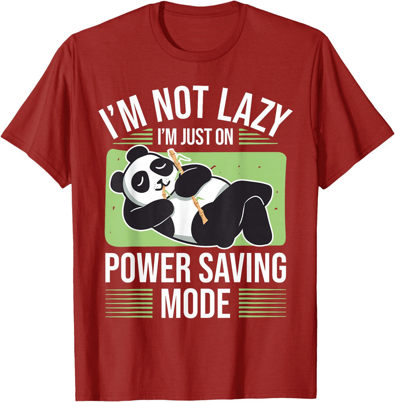Cute Panda Gifts Panda Bear - Power Saving Mode - Panda T-Shirt - Cranberry Red