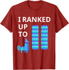 I Ranked Up To 11 Birthday Video Game Llama Piñata Birthday T-Shirt - Cranberry Red