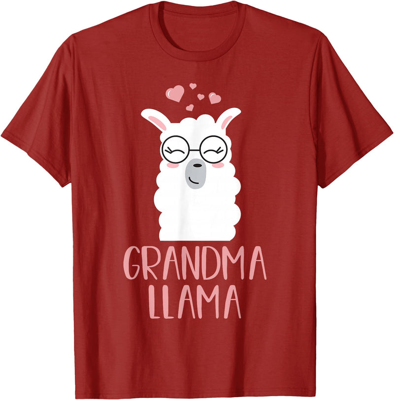 Grandma Llama Apparel Co Grandma Llama Cute Grandmother Gift T-Shirt - Cranberry Red