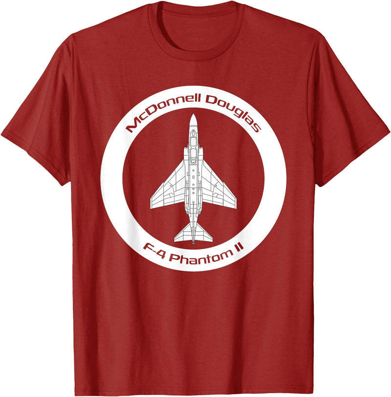 Bear Cave Designs - USA McDonnell Douglas F-4 Phantom II T-Shirt - Cranberry Red