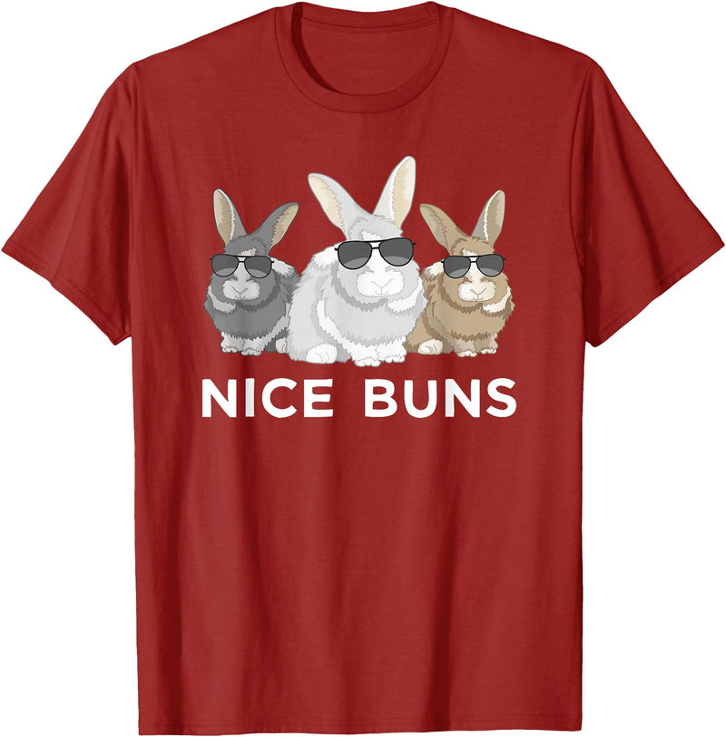 Cool Bunny Funny Nice Buns Rabbit Herd T-Shirt in Cranberry Red
