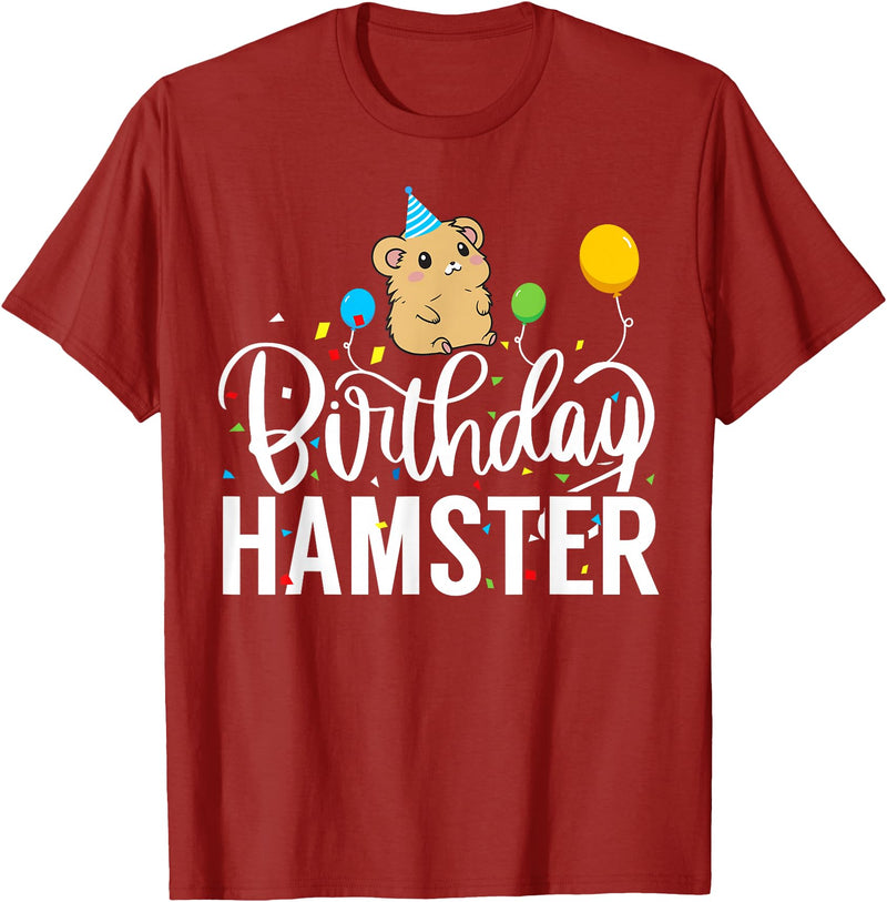 Hamster Birthday Party Birthday Hamster T-Shirt - Cranberry Red