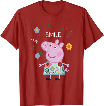 Smile Cute Flowers & Fruit Full Body Portrait T-Shirt