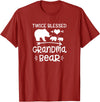 Grandparents Gifts By HustlaGirl Twice Blessed Grandma Bear Shirt Grandmas With Two Grandkids T-Shirt - Cranberry Red