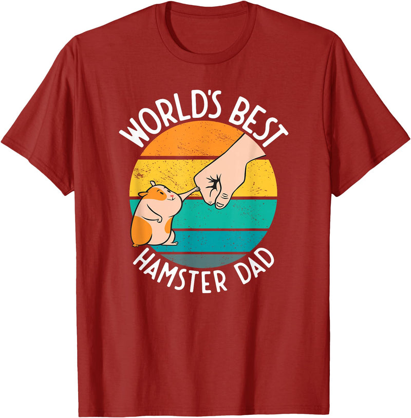 World's Best Hamster Dad Design T-Shirt - Cranberry Red