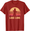 Lake Lure North Carolina Vintage NC Retro 80s Co. Lake Lure North Carolina Vintage Bear NC Distressed 80s T-Shirt - Cranberry Red