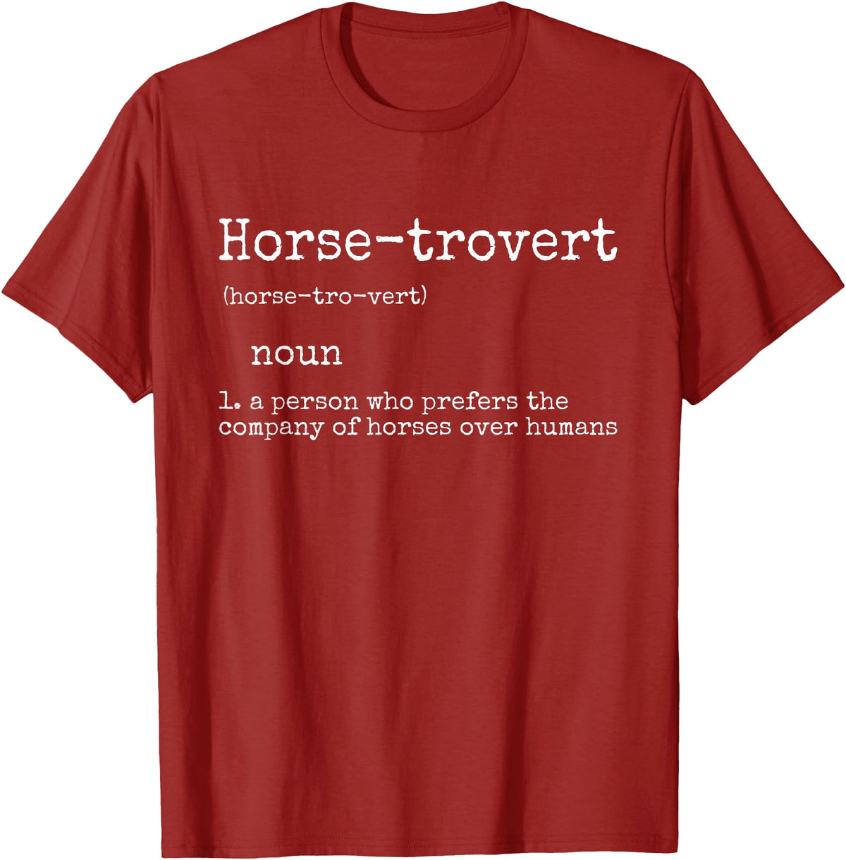 Horse By Design Tee Company Horse Gifts for Women Men Funny Equestrian Horse-trovert T-Shirt - Cranberry Red