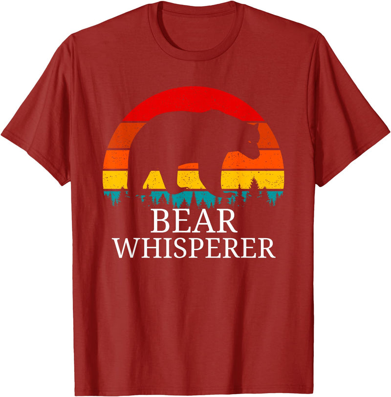 Funny Bear Lover Gifts Tees Vintage Bear Whisperer Wildlife Gift for Animal Lovers T-Shirt - Cranberry Red