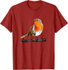Robin Bird Ornithology Nerd Birding Watcher Robin Bird T-Shirt - Cranberry Red