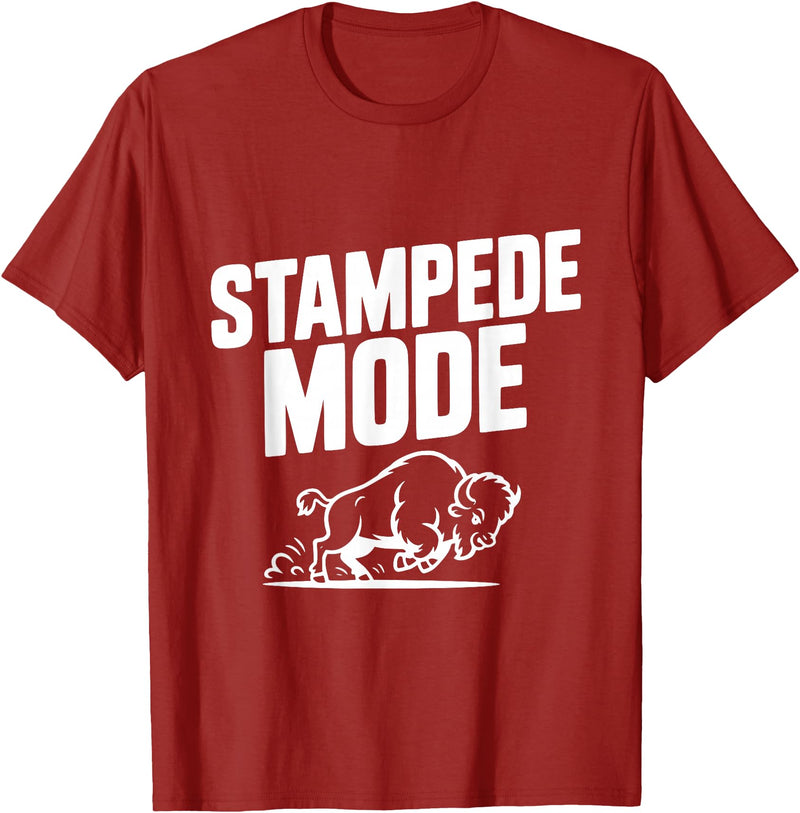 Fraxoweb Stampede Mode Buffalo for Animal Lovers T-Shirt - Cranberry Red
