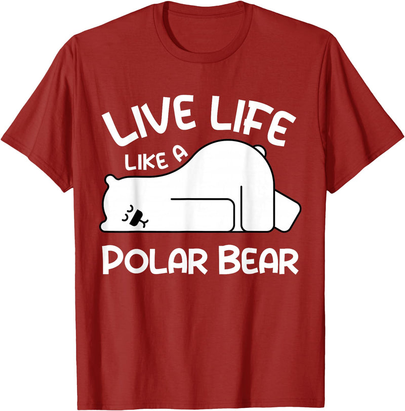 Kids Polar Bear Design Kids Polar Bear Stuff | Live Life Like a Polar Bear T-Shirt - Cranberry Red