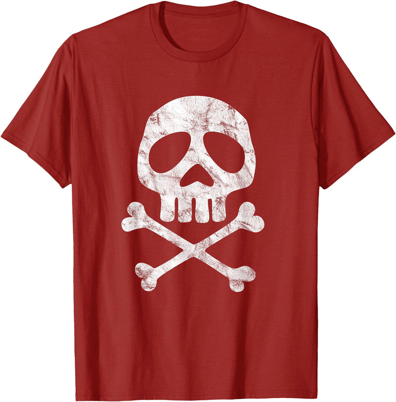 Skull Shirts, Gifts & Hoodies Skull, Space Pirate, Captain Party Halloween Day of the Dead T-Shirt - Cranberry Red