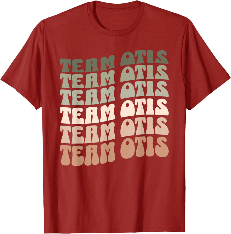 Groovy Bears Designs Team Otis Fat Bear Week Octobear Groovy Style Graphic 480 T-Shirt - Cranberry Red