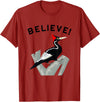 Birdwatching Gifts for Birders Endangered Ivory-Billed Woodpecker T-Shirt - Cranberry Red