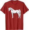 Arabian Horse Art by CSForest Pretty White Light Gray Egyptian Arabian Horse Lovers Gift T-Shirt - Cranberry Red