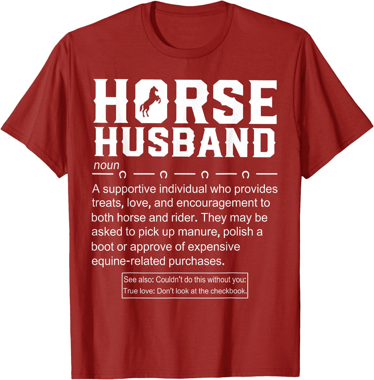 Funny Horse Husband Definition Tee Shirt Horse Husband Definition T-Shirt - Cranberry Red
