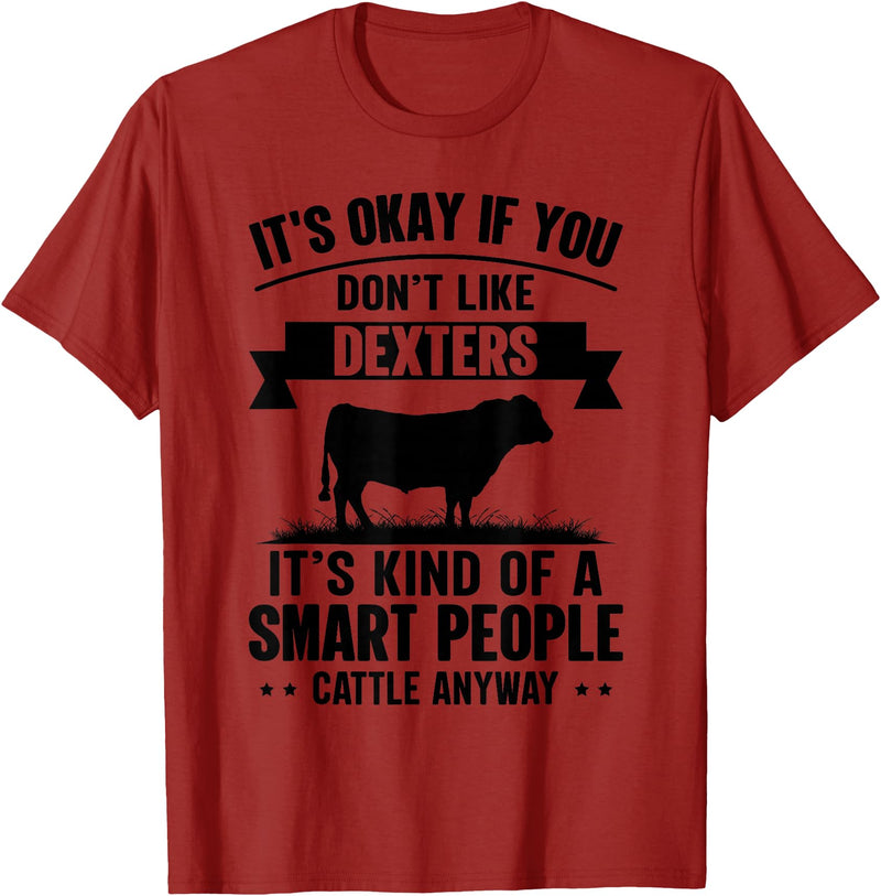 Funny Dexters Gift for Men & Rancher Smart People Cattle Farmer - Cow Breed Dexters T-Shirt - Cranberry Red