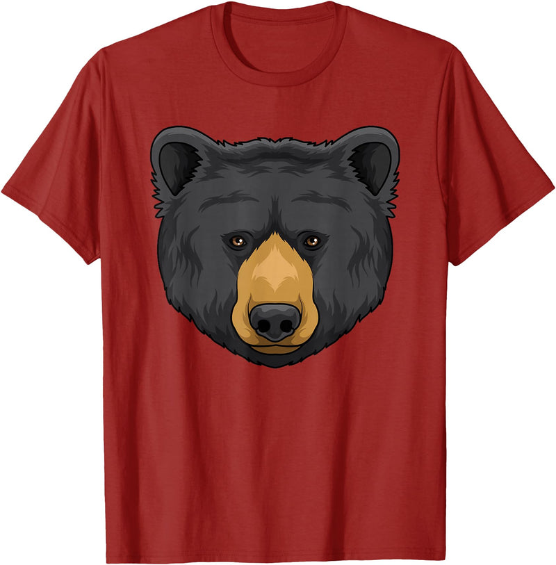 Wowsome! Black Bear Animal Head - Cute Black Bear Lover Women Men T-Shirt - Cranberry Red