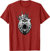 Bear Head - Angry Bear - Bear with a Crown - King of Bears T-Shirt - Cranberry Red