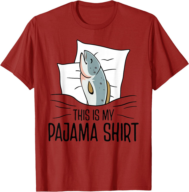 Pajamas Gift Ideas Sleepover Fish Official Sleepshirt Napping Nightgown T-Shirt - Cranberry Red