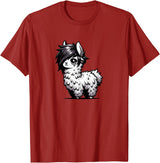 Emo Llama Tees Cute Emo Llama Kawaii Kids Boys Girls T-Shirt - Cranberry Red
