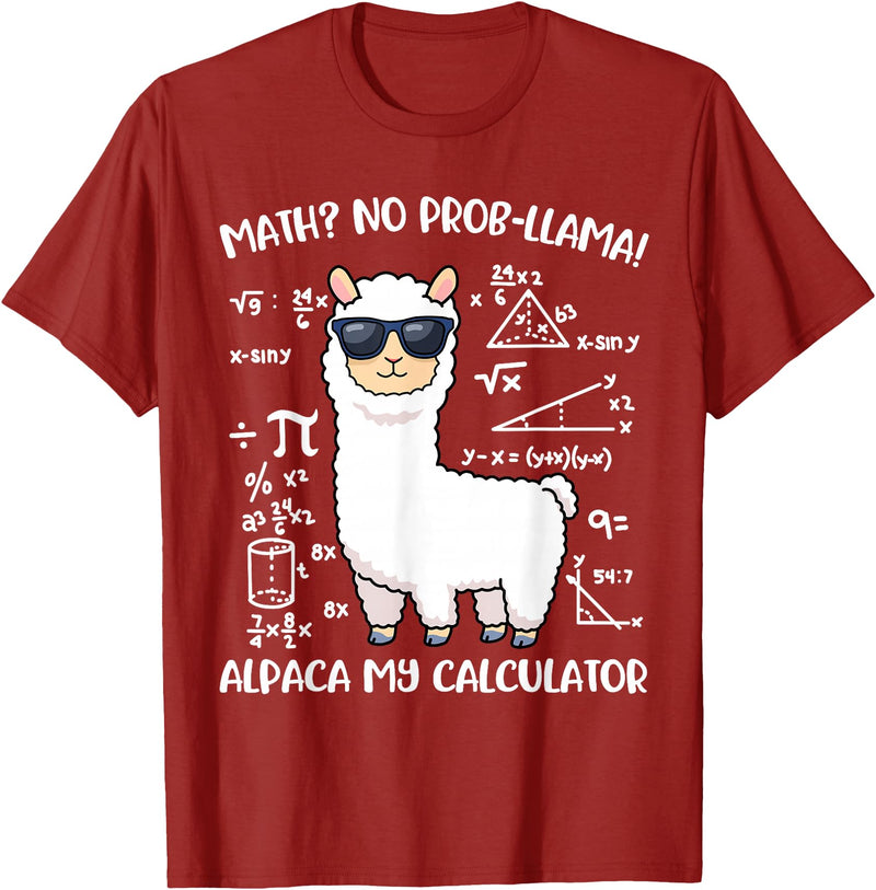 Math Llama Clothing Math Llama T-Shirt - Cranberry Red