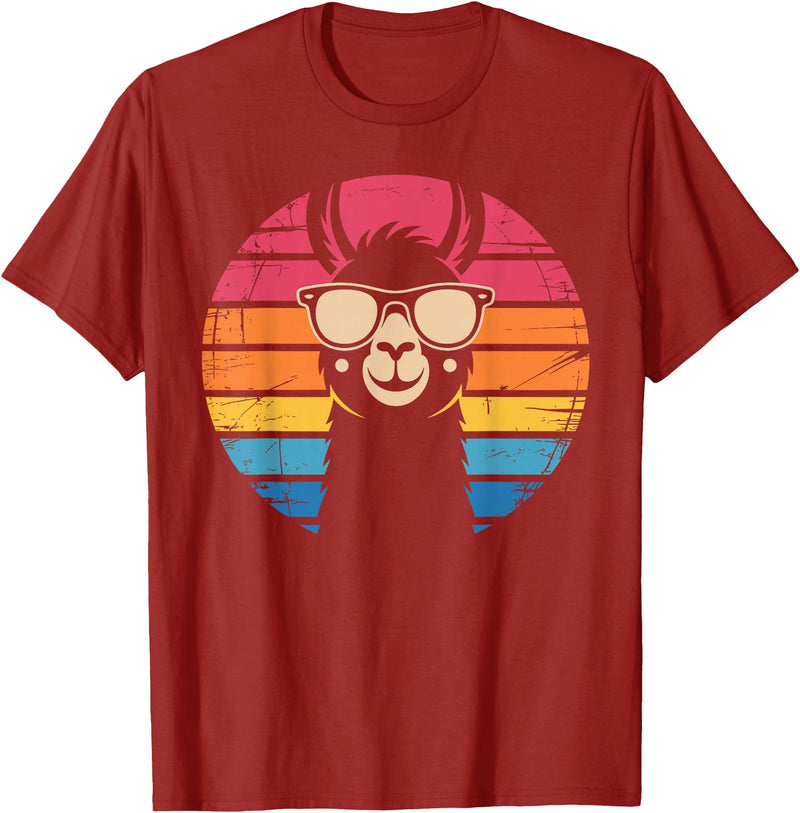 Llama Gift Llama Lover Accessories & Lama Stuff Funny Llama Design for Men Women Kids Llama Lover Gag Llama T-Shirt - Cranberry Red