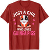 Sweet Guinea Pig I Women Guinea Pig Just A Girl Who Loves Guinea Pigs I Girl Guinea Pig T-Shirt - Cranberry Red