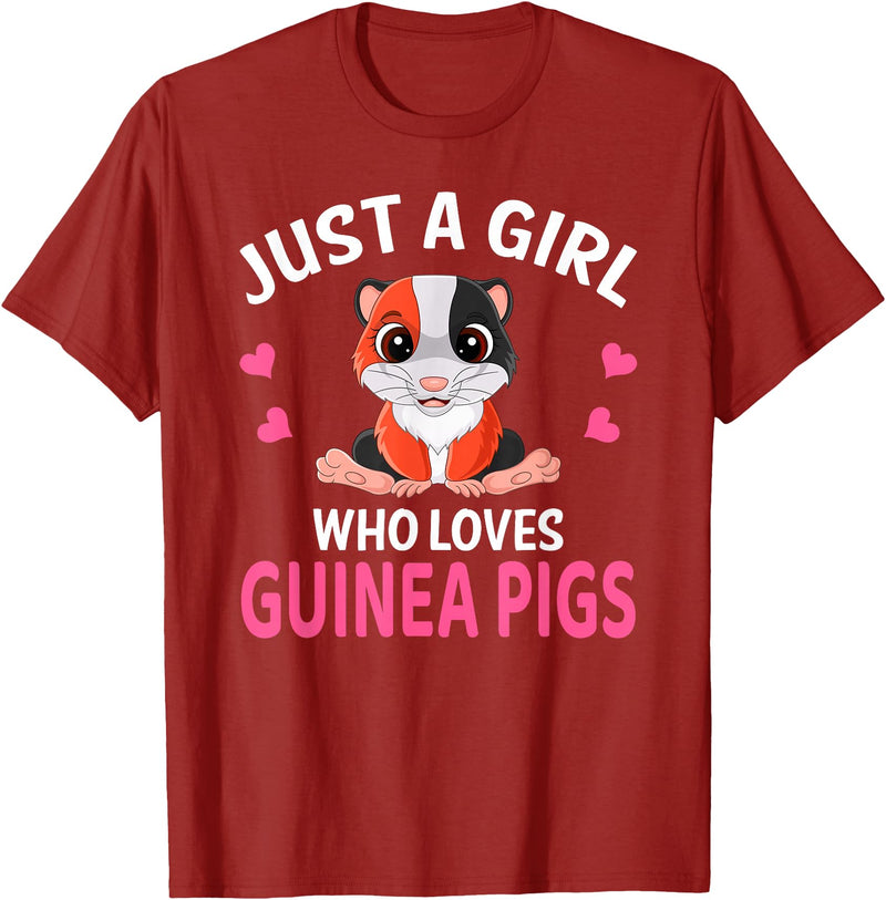 Sweet Guinea Pig I Women Guinea Pig Just A Girl Who Loves Guinea Pigs I Girl Guinea Pig T-Shirt - Cranberry Red