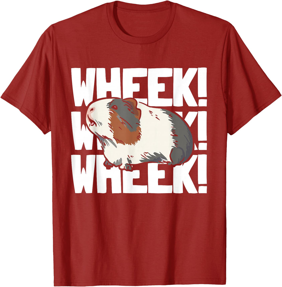Guinea Pig Gifts & Merchandise Guinea Pig Girl Wheek! Wheek! Guinea Pigs T-Shirt - Cranberry Red