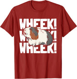 Guinea Pig Gifts & Merchandise Guinea Pig Girl Wheek! Wheek! Guinea Pigs T-Shirt - Cranberry Red