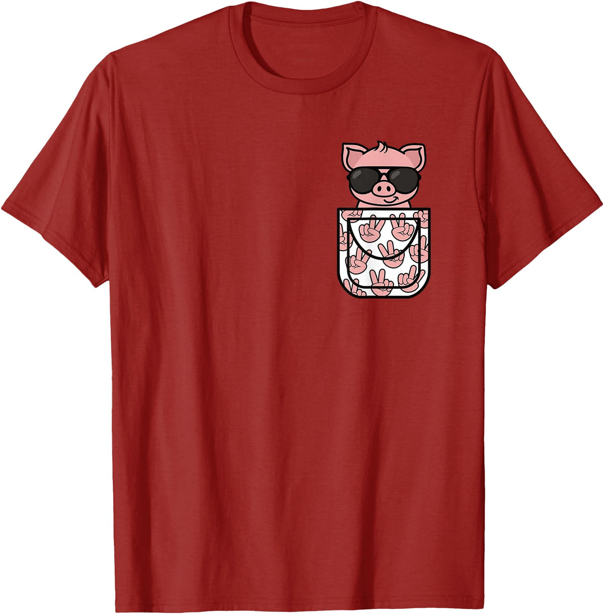 KATYLIN Funny Pig Pocket Pig Lover Men Women Boys Girls Kids T-Shirt - Cranberry Red