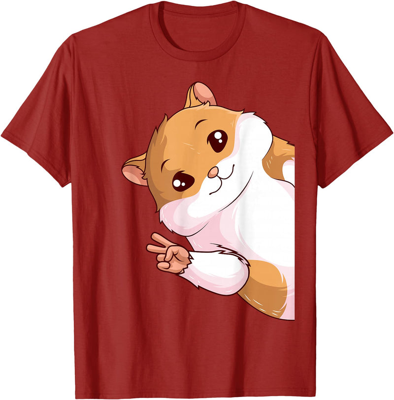 Hamster Children Girls Boys T-Shirt - Cranberry Red