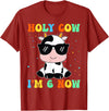 Holy Cow I'm Two 6 6th Birthday Boy Girl Kids Holy Cow I'm Two 6 Years Old 6th Birthday Boy Girl T-Shirt - Cranberry Red