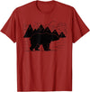 Black Bear Wildlife Animal Wilderness Graphic T-Shirt - Cranberry Red