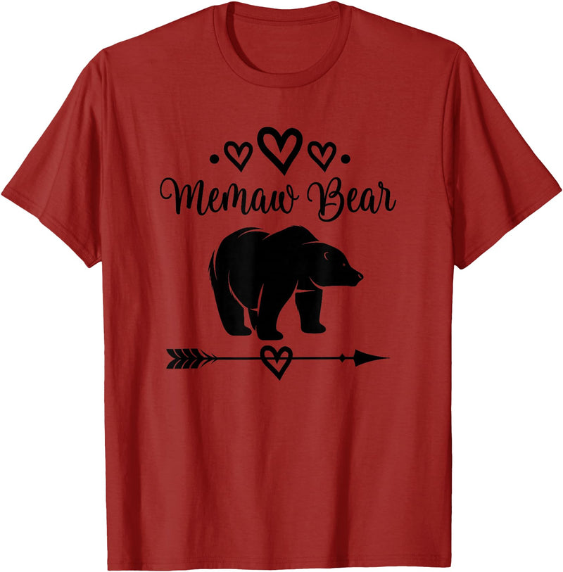 Homewise Shopper Memaw Memaw Bear Grandmother T-Shirt - Cranberry Red