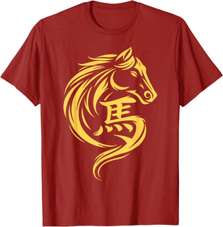2026 Year of The Horse Chinese New Year Men Woman Year of The Horse Chinese New Year 2026 Lunar New Year 2026 T-Shirt - Cranberry Red